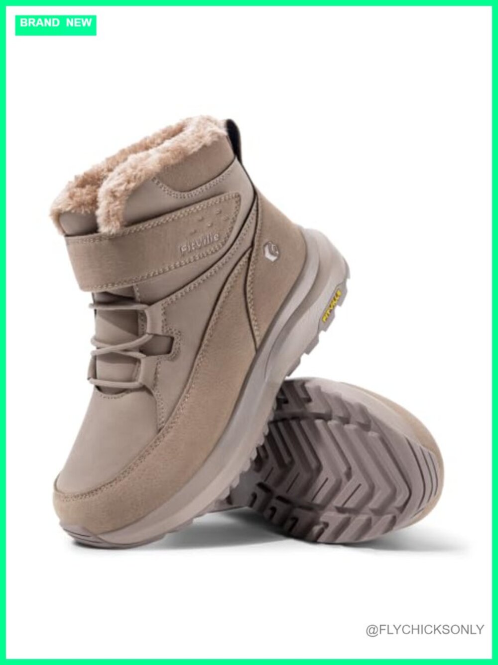 Womens Wide Snow Boots Fur Lined Winter Warm Wide Width Outdoor Booties